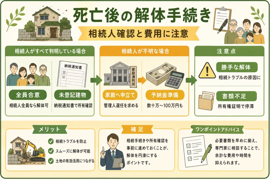 所有者死亡時の解体注意点